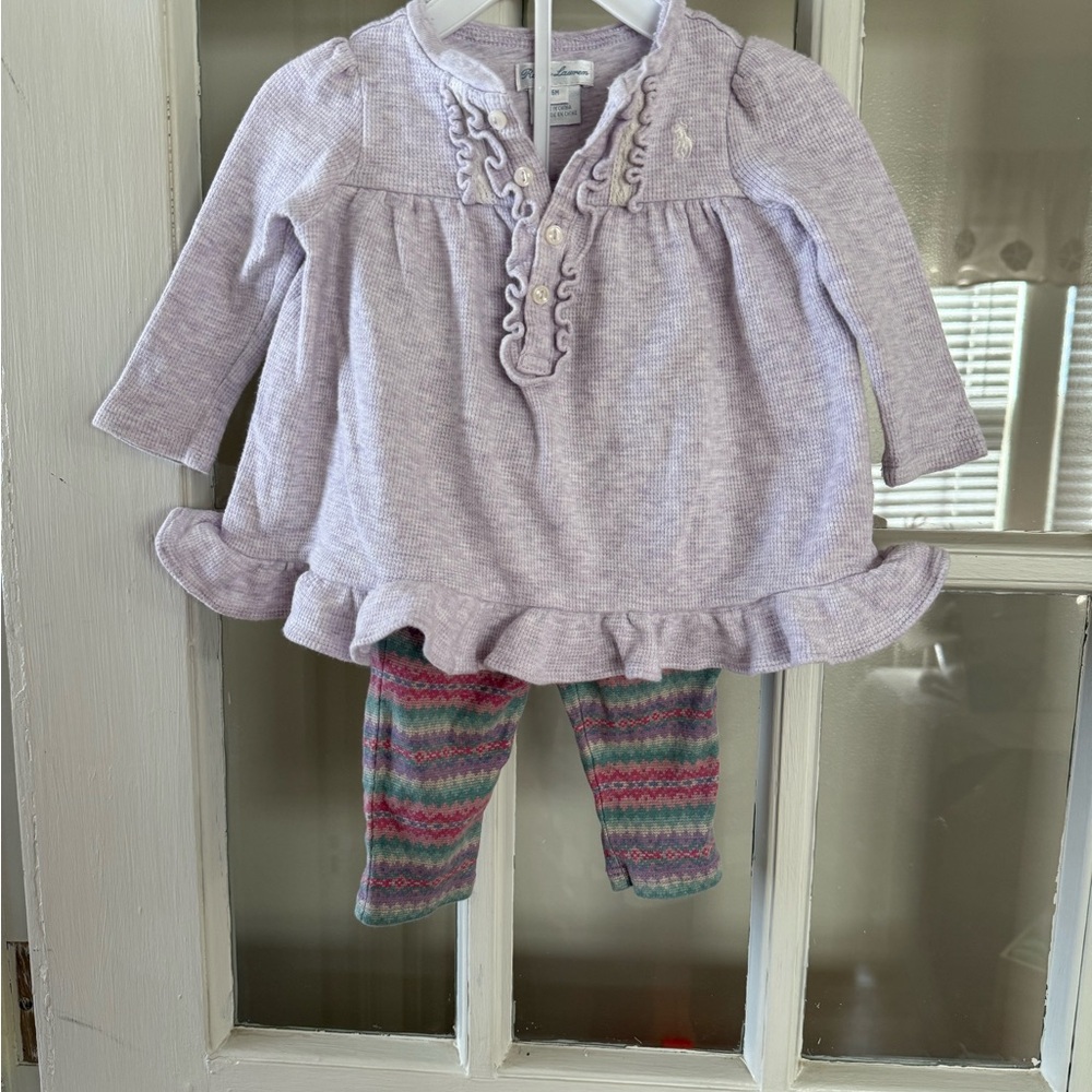 Purple Baby Dress with Patterned Leggings